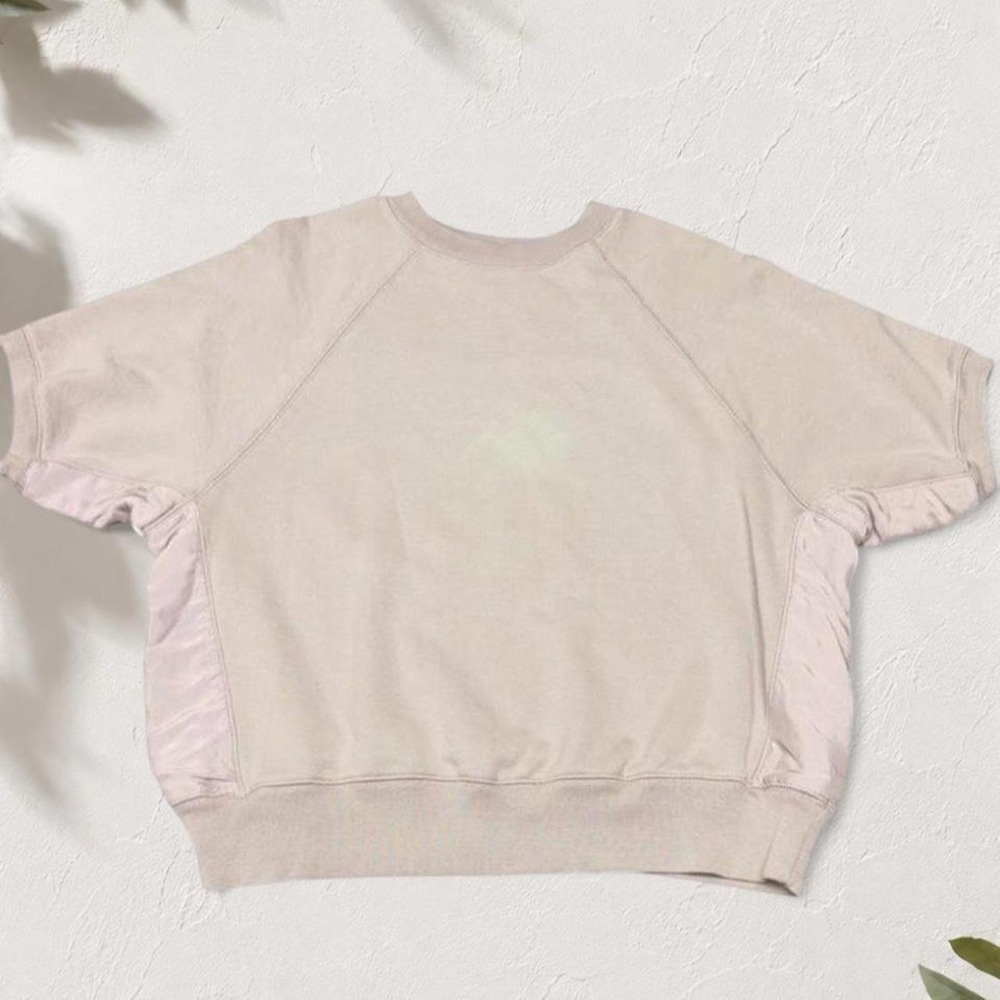 SKIMS Light Pink Short Sleeve Crewneck Sweatshirt Size L Raglan Tee